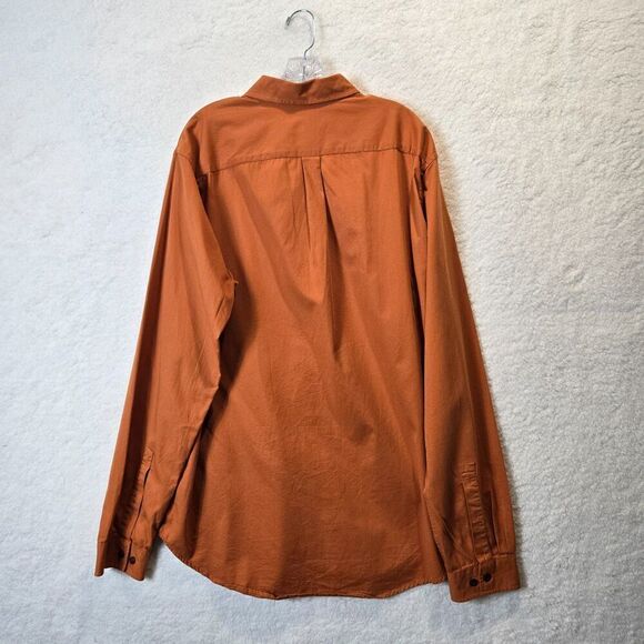 VTG Eddie Bauer Mens Relaxed Fit Collared Dress Shirt Sz XL Tall Orange Casual - Picture 4 of 10